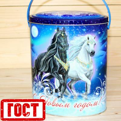 Сладкий новогодний подарок по ГОСТу в жестяной упаковке в Краснозаводске