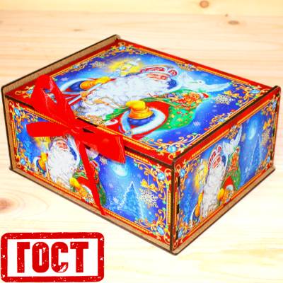 Детский новогодний подарок по ГОСТу в упаковке из дерева 2026 в Краснозаводске